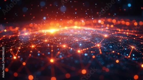 Digital Cosmos: An evocative digital representation of a luminous, interconnected network, shimmering with vibrant lights, symbolizing the vastness and complexity of the digital realm.