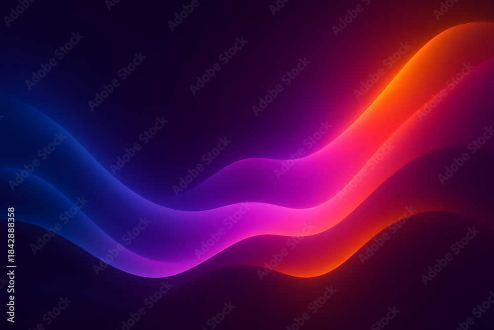 Fototapeta premium Glowing abstract wave background with vibrant neon color gradient effect