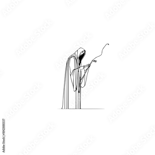 Woman with phone sending love messages drawing vector illustration stock graphic design artwork image