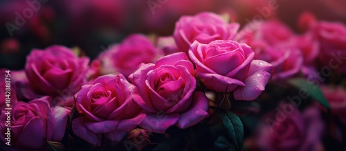 Deep Fuchsia Roses: Love and Luxury Closeup.