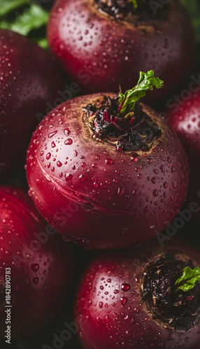 Fresh whole beetroots preparing for cooking or juice