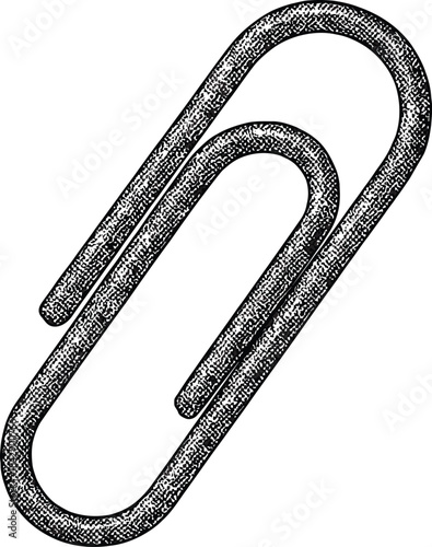 Paper Clip Halftone Dot Illustration on White
