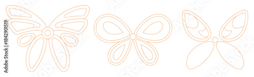 Fotografía golden moth outline vector set