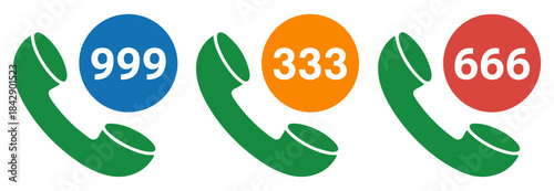 phone receiver number icon set