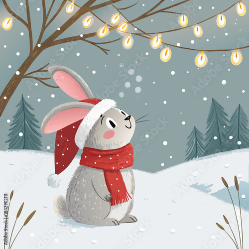 cute christmas rabbit