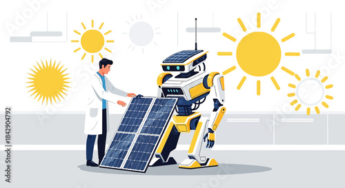 Robotics engineer collaborates with solar-powered android to advance energy innovation
