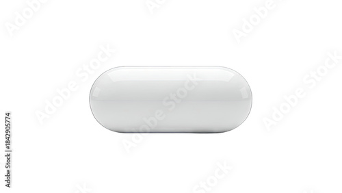 White Capsule Pill Isolated on White Background