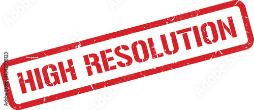 Distressed Red High Resolution Stamp Illustration on White Background, Isolated Element for Graphics