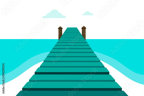 wooden pier stretching into a crystal clear turquo