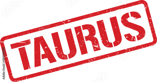 Distressed Red Taurus Stamp Zodiac Sign, Astrology Concept