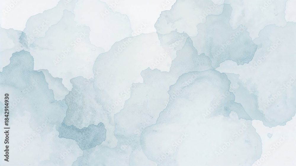 Obraz premium Watercolor map with soft, light shades of blue and gray. Abstract background, watercolor texture, artistic design, subtle tones, watercolor painting style.