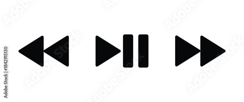 Obraz na płótnie Media player control buttons. Web interface vector icon
