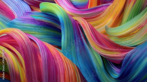 A vibrant display of flowing, colorful waves in a mesmerizing mix of hues. This abstract image showcases the beauty of creativity and imagination.