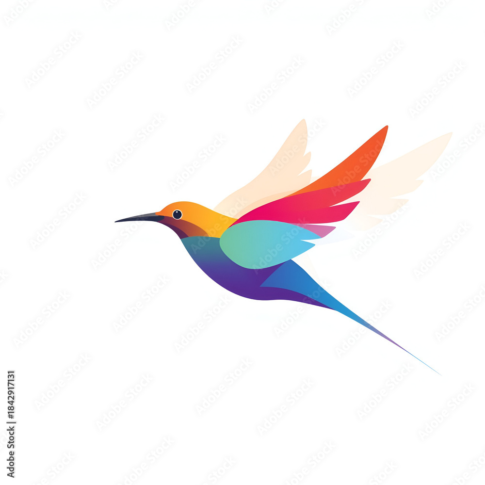 Obraz premium Minimalist Abstract Bird in Flight – Clean Modern Line Art Illustration concept.