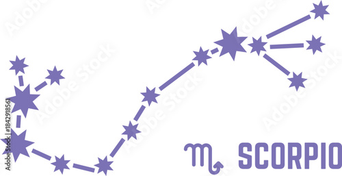 Scorpio star sign. Cosmic zodiac constellation symbol