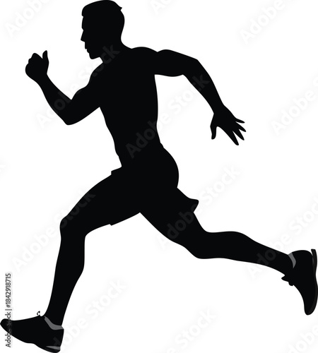 Running Athlete Silhouette Vector Transparent Background