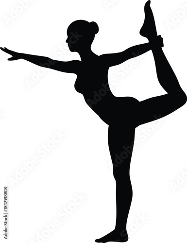 Yoga Balance Silhouette Vector Illustration Transparent Background
