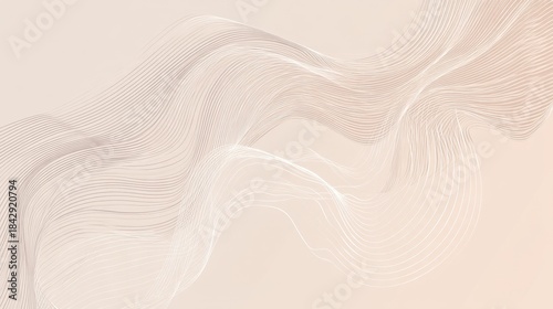 This image features elegant fluid lines on a soft pastel background, creating a sense of movement and artistic flow.