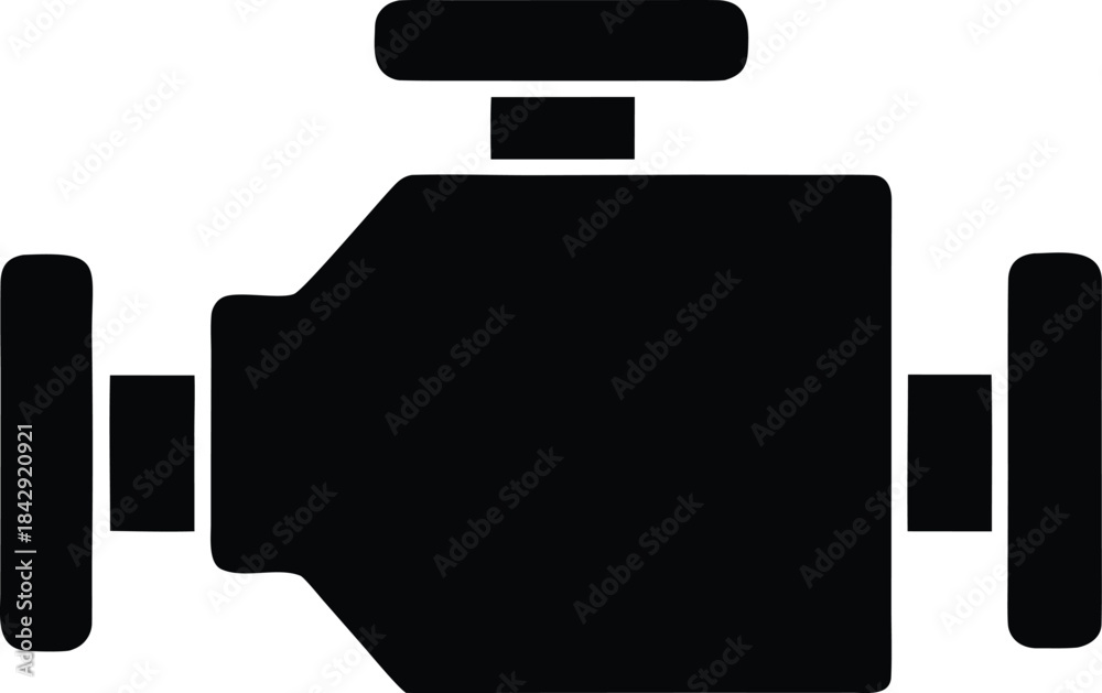 Obraz premium Car Engine Silhouette Vector Transparent Background