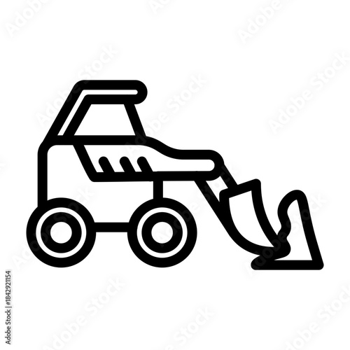 Earth Mover Vector Line Icon Design