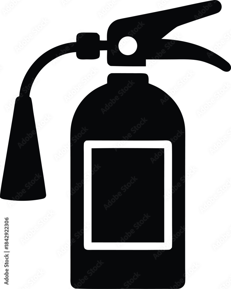 Obraz premium Fire Extinguisher Silhouette Vector Transparent Background