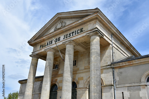 French Courthouse (Palais de Justice) in Domfront, Normandy