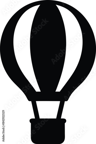 hot air balloon silhouette vector transparent background