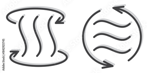 Air fryer line icon set isolated on a transparent background. Simple kitchen appliance symbols for frying and cooking, featuring a clean outline style with an editable stroke.