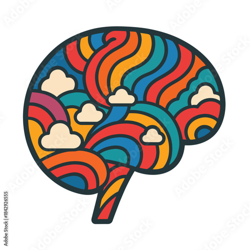 Vibrant Watercolor Brain – Creative Idea, Human Intelligence & Abstract Imagination Design