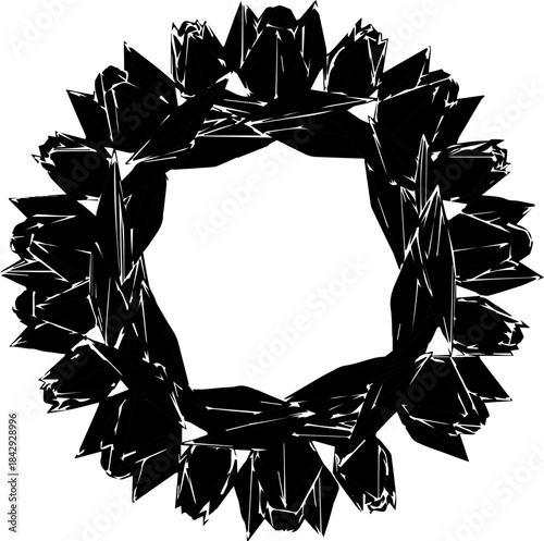 Elegant floral wreath design for invitations and cards, perfect for wedding themes, celebrations, and springtime designs, stunning artistic element