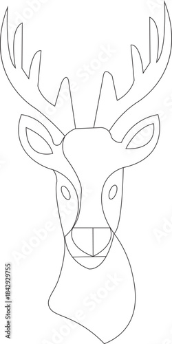 Deer head outline template
