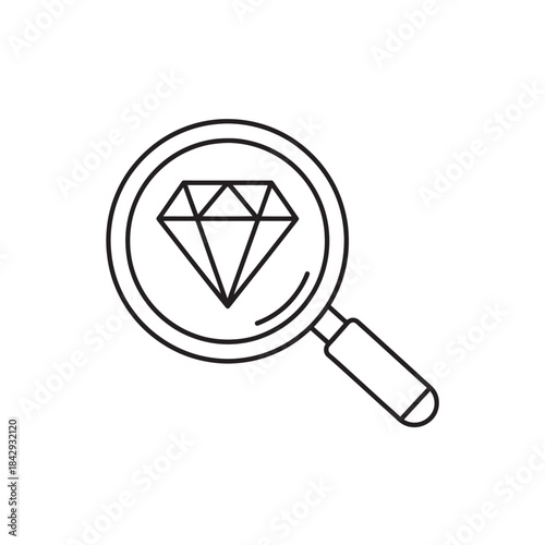 Magnifying Glass with Diamond Icon