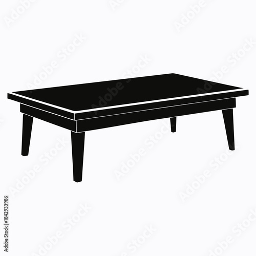 Coffee Table Vector Illustration – White Background
