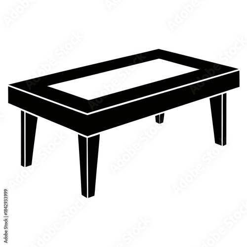 Coffee Table Vector Illustration – White Background