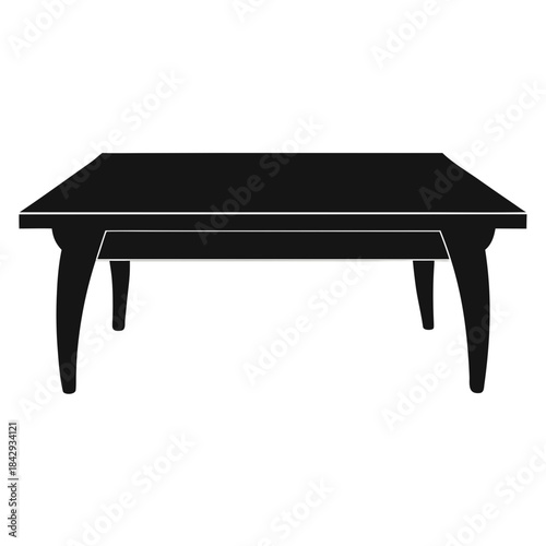Coffee Table Vector Illustration – White Background