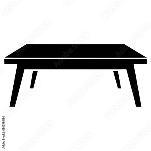Coffee Table Vector Illustration – White Background