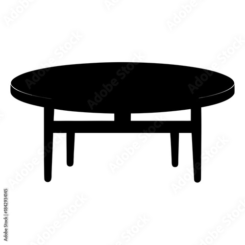 Coffee Table Vector Illustration – White Background