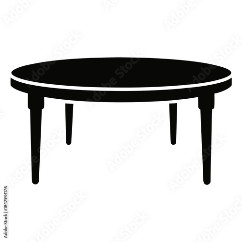 Coffee Table Vector Illustration – White Background