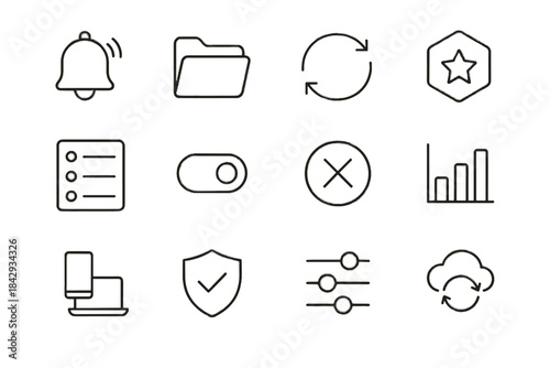 Sync renewal subscription digital icon shield data vector icons preference cloud badge