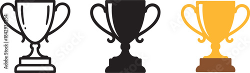 Trophy award line icon, outline vector sign, linear style pictogram isolated on white symbol logo