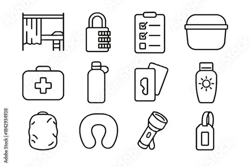 Strap vector portable minimalist torch safety travel icon mini protector reusable combination