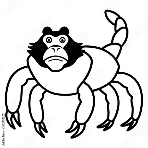 Crab-Eating Macaque Vector Art