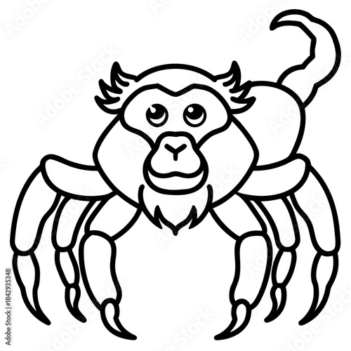 Crab-Eating Macaque Vector Art