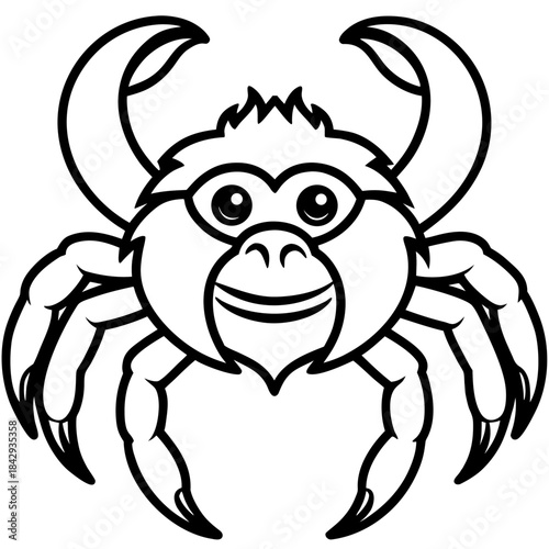 Crab-Eating Macaque Vector Art