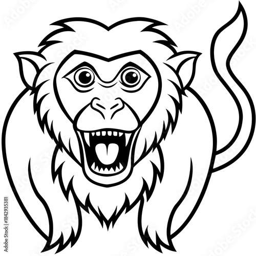 Crab-Eating Macaque Vector Art