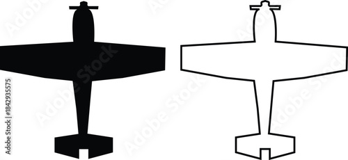 Black airplane icon set in flat and line style, aviation silhouette collection featuring jet, aircraft and flight symbol group, minimal monochrome transport vector illustration pack with synonym eleme