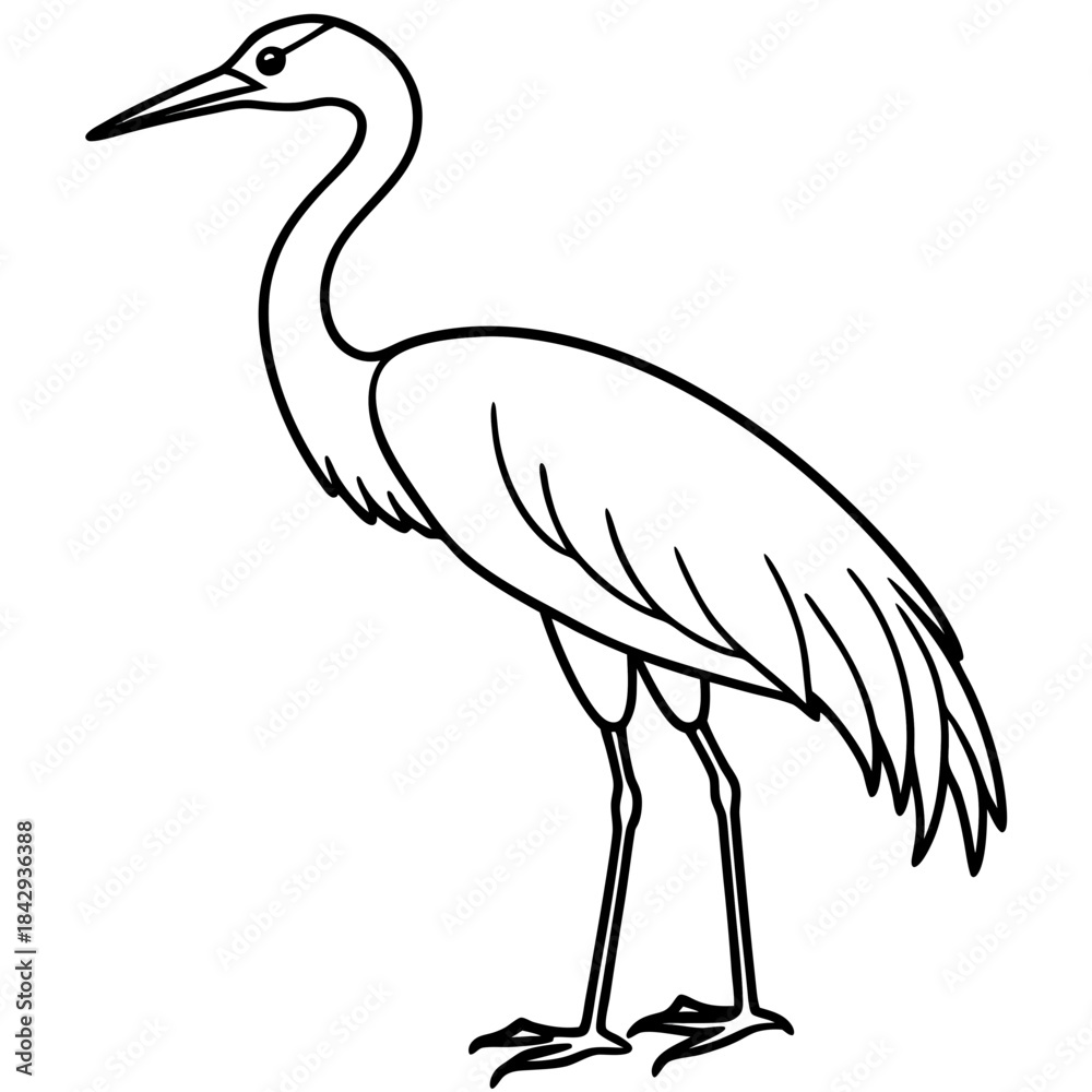 Fototapeta premium Crane Silhouette Vector