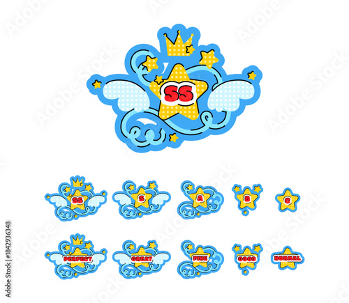 Game ranking. set of vector icons