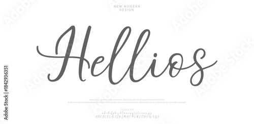 Hellios is a sophisticated modern calligraphy font with decorative curves and artistic elegance.