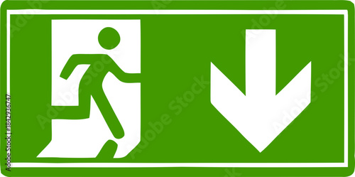 Emergency Exit Icon. exit door sign. Escape and evacuation symbol. Various exit sign isolated white background.Evacuation and relocation of people to safety, Vector illustration !